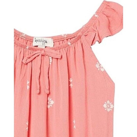 Speechless Big Girls Flutter Sleeve Gauze Top Pull-Over Coral Size XL 16 - Picture 3 of 3